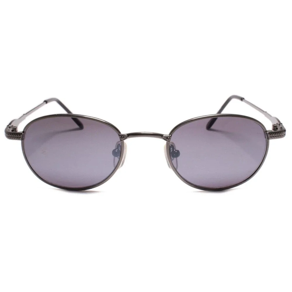 Mens Classy Genuine Vintage Deadstock 80s 90s Sun Glasses Round Gunmetal Frame